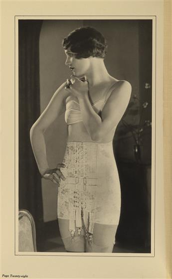 (WOMENS FASHION) A book titled Spencer Corsets Book of Photographs, featuring advertisements, photographs and design descriptions.
